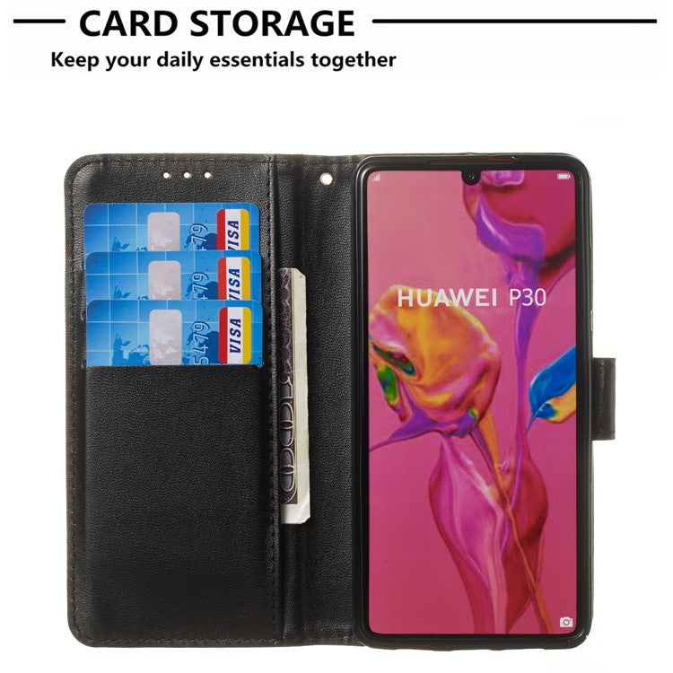 Wallet Leather Stand Case for Huawei P30 - Black