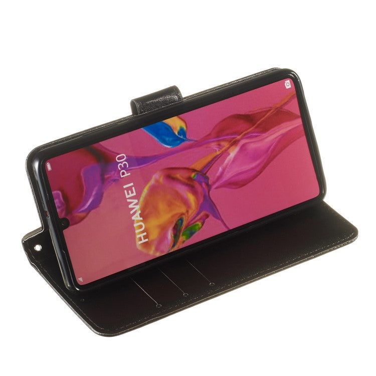 Wallet Leather Stand Case for Huawei P30 - Black