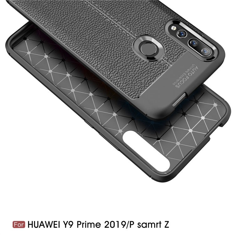 Litchi Texture TPU Case for Huawei P Smart Z / Y9 Prime (2019) / Honor 9X (Global) - Black