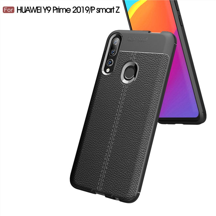 Litchi Texture TPU Case for Huawei P Smart Z / Y9 Prime (2019) / Honor 9X (Global) - Black