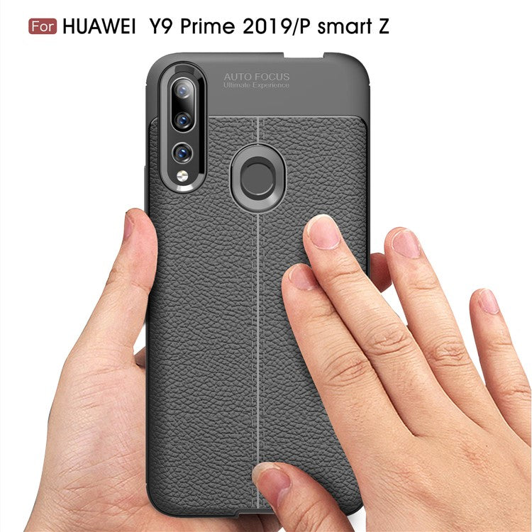 Litchi Texture TPU Case for Huawei P Smart Z / Y9 Prime (2019) / Honor 9X (Global) - Black