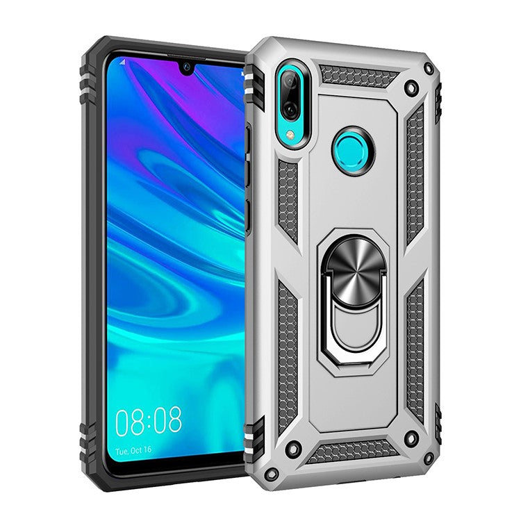 2 in 1 360 Degree TPU+PC+Metal Phone Cover with Kickstand for Huawei P Smart (2019) / Honor 10 Lite / Nova Lite 3 (Japan) - Silver