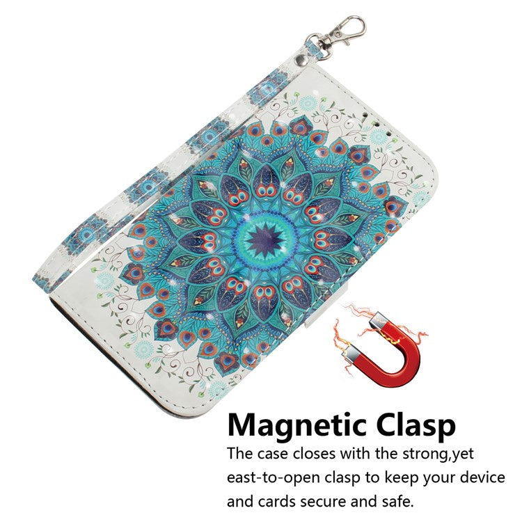 3D Light Spot Decor Pattern Printing Leather Wallet Stand Case for Huawei Honor 20S / Honor 20 / nova 5T - Charming Flower