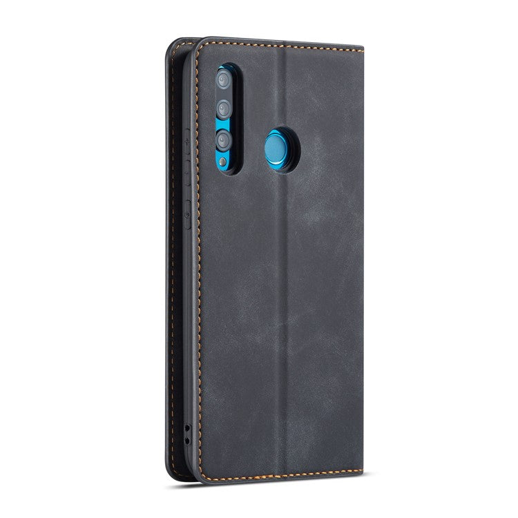 FORWENW Fantasy Series Silky Touch Leather Wallet Case for Huawei P Smart Plus 2019 / Enjoy 9s - Black