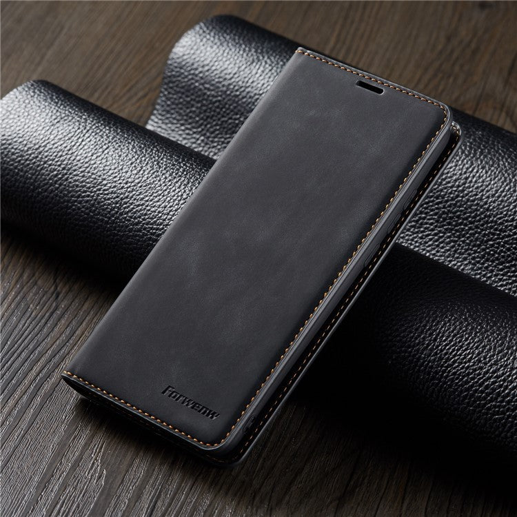 FORWENW Fantasy Series Silky Touch Leather Wallet Case for Huawei P Smart Plus 2019 / Enjoy 9s - Black