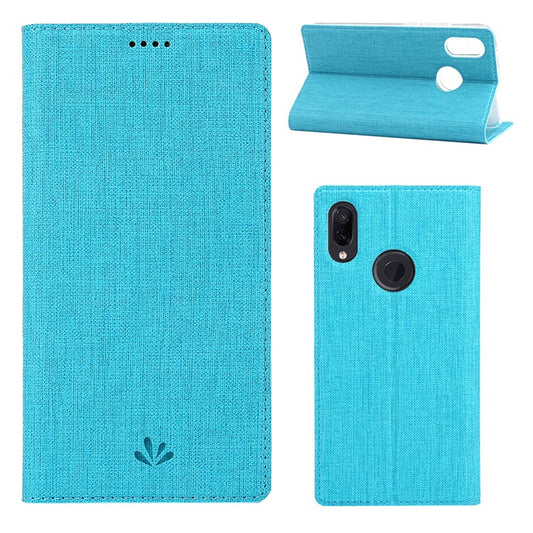 VILI DMX Cross Texture Card Holder Leather Stand Case for Huawei P Smart Z - Blue