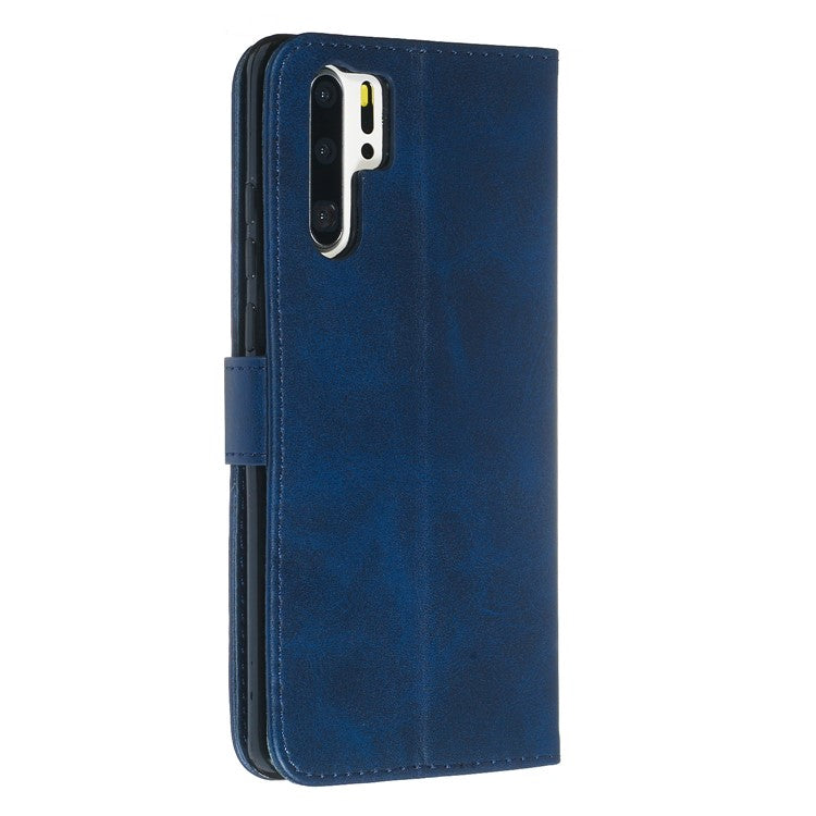 Zipper Pocket Wallet Stand PU Leather Case for Huawei P30 Pro - Blue