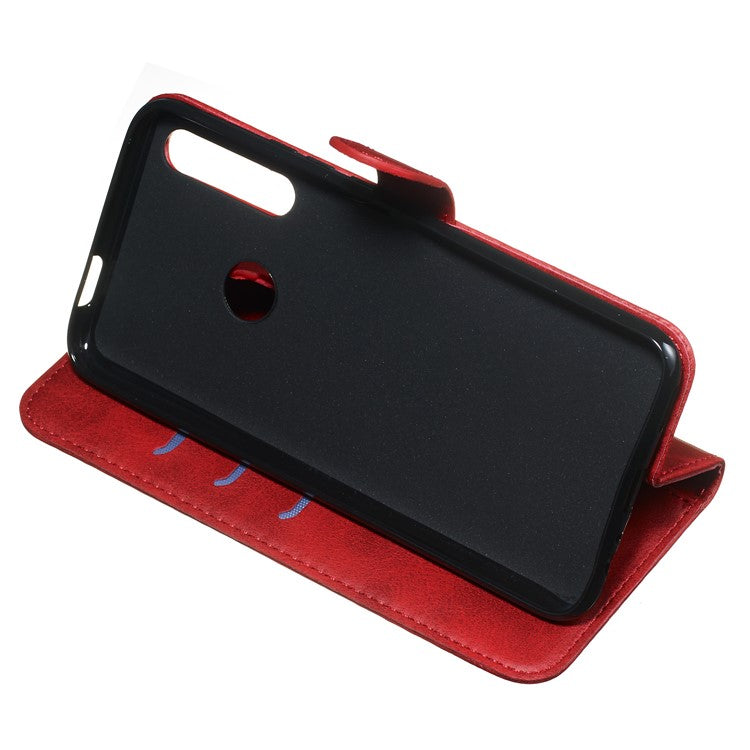 Zipper Pocket Flip Leather Wallet Case for Huawei Honor 9X (Global)/ P Smart Z/Y9 Prime/ Enjoy 10 Plus - Red