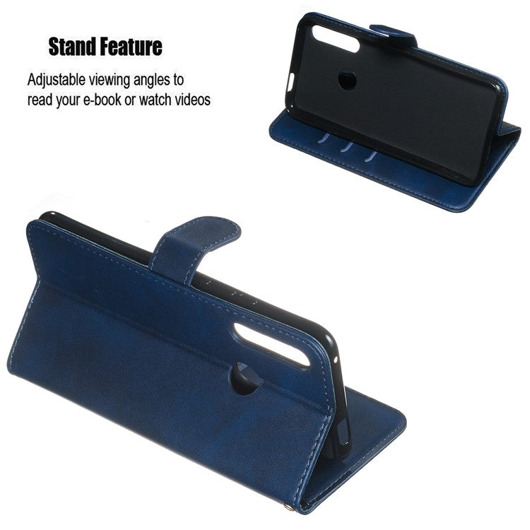 Zipper Pocket Flip Leather Wallet Case for Huawei Honor 9X (Global)/ P Smart Z/Y9 Prime/ Enjoy 10 Plus - Blue