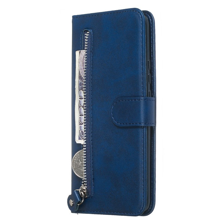 Zipper Pocket Flip Leather Wallet Case for Huawei Honor 9X (Global)/ P Smart Z/Y9 Prime/ Enjoy 10 Plus - Blue