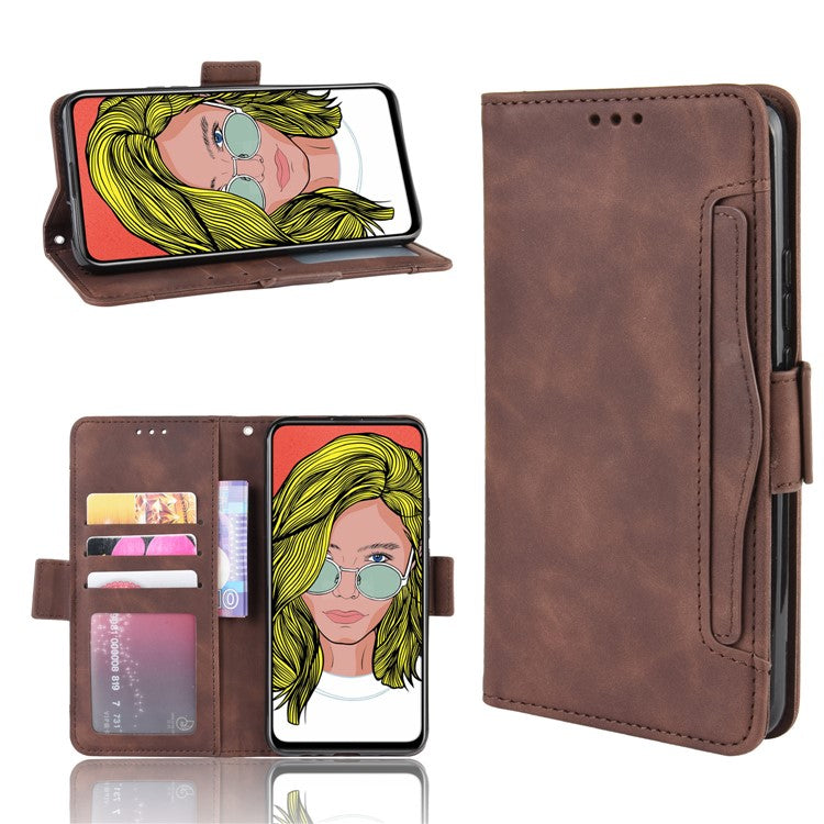 Multiple Card Slots PU Leather Cell Casing Cover for Huawei Honor 9X (Global)/ P Smart Z / Y9 Prime 2019 / Enjoy 10 Plus - Coffee