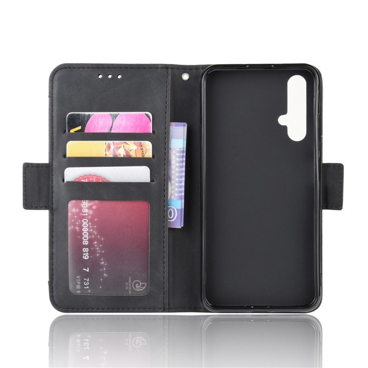 Leather Case with Multiple Card Slots for Huawei Honor 20/Honor 20S/nova 5T - Black