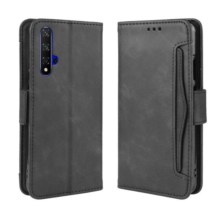 Leather Case with Multiple Card Slots for Huawei Honor 20/Honor 20S/nova 5T - Black