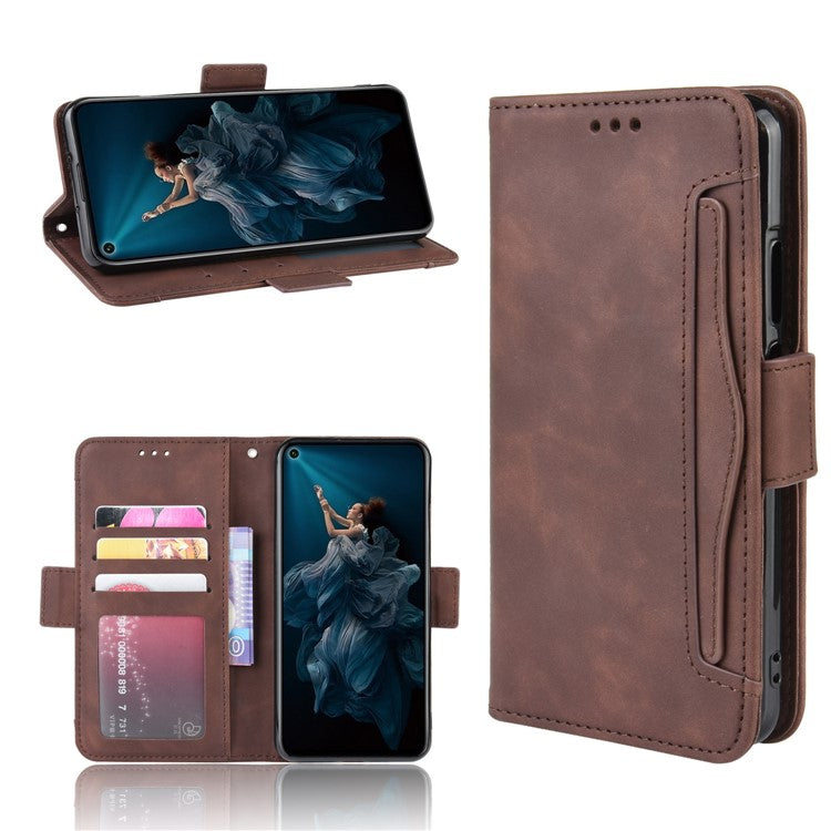 Leather Case with Multiple Card Slots for Huawei Honor 20/Honor 20S/nova 5T - Brown