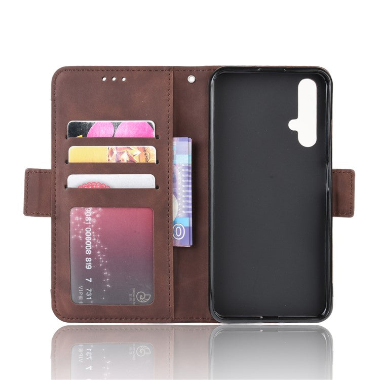 Leather Case with Multiple Card Slots for Huawei Honor 20/Honor 20S/nova 5T - Brown
