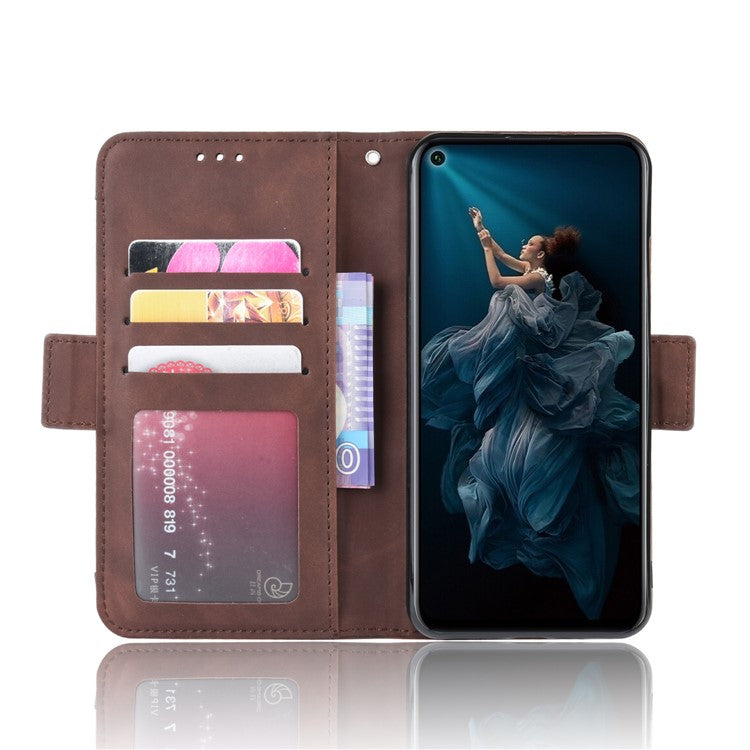 Leather Case with Multiple Card Slots for Huawei Honor 20/Honor 20S/nova 5T - Brown