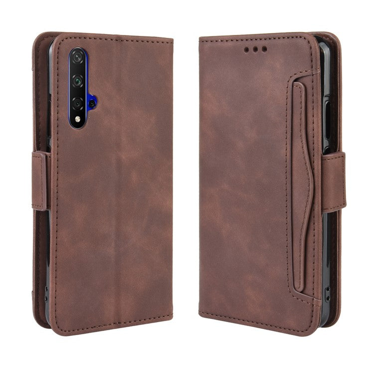 Leather Case with Multiple Card Slots for Huawei Honor 20/Honor 20S/nova 5T - Brown