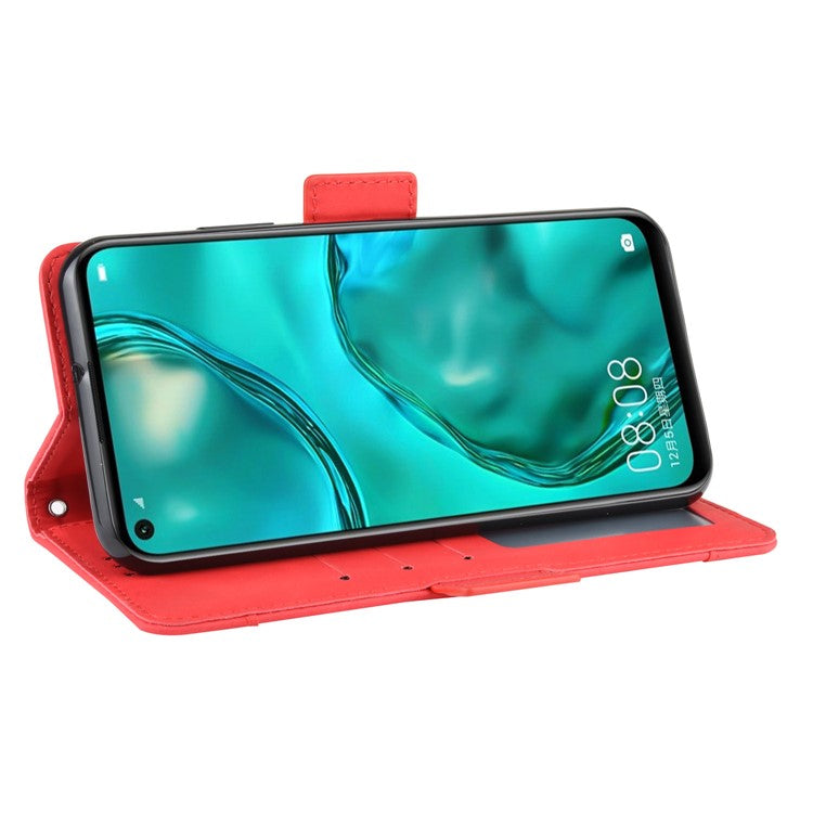Wallet Leather Stand Case for Huawei P40 lite/nova 7i/nova 6 SE - Red