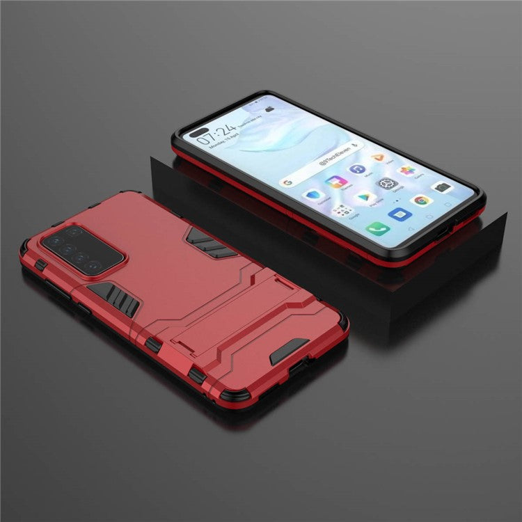 2-in-1 Plastic + TPU Phone Shell with Kickstand Cover for Huawei P40 - Red