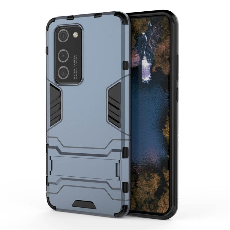 2-in-1 Plastic + TPU Kickstand Phone Shell Cover for Huawei P40 Pro - Dark Blue