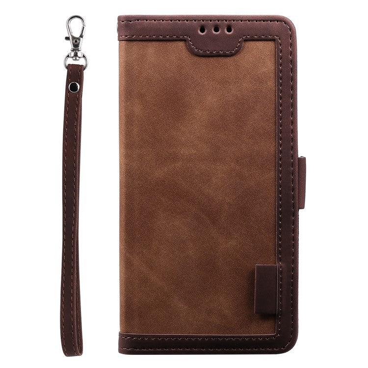 Vintage Splicing Design Wallet Stand Leather Phone Case Shell for Huawei Y7 (2019) - Brown