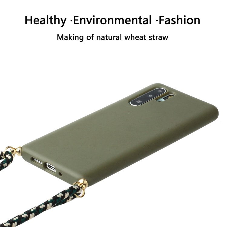 Wheat Straw TPU Phone Case with Hand Strap Huawei P30 Pro - Green