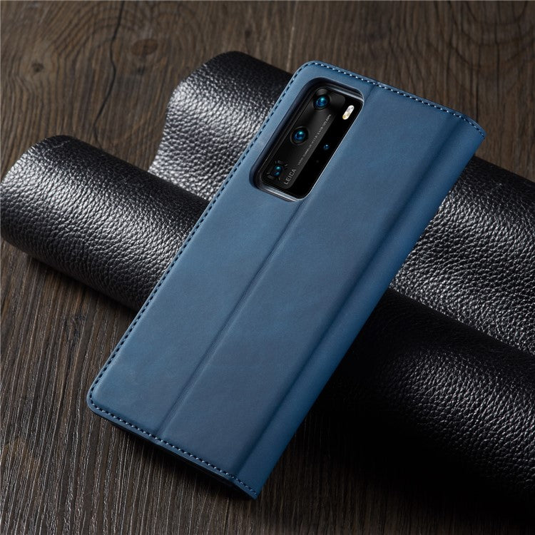FORWENW Fantasy Series Silky Touch Leather Wallet Case for Huawei P40 Pro - Blue
