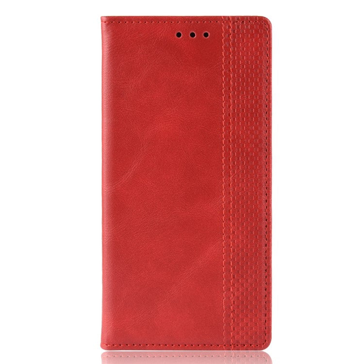 Auto-absorbed Retro Leather Flip Protective Cover for Huawei nova 7 SE/P40 lite 5G - Red