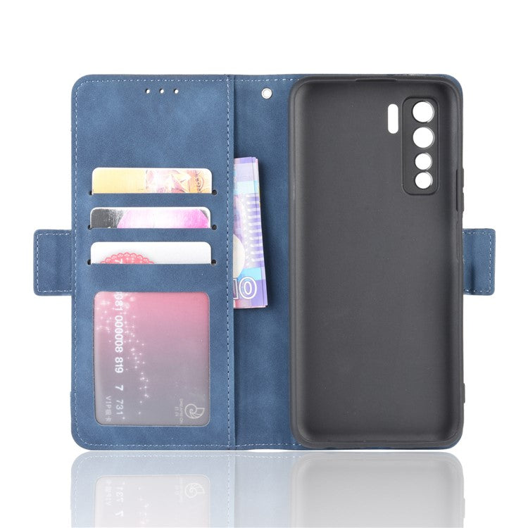 PU Leather with Multiple Card Slots Mobile Phone Shell for Huawei nova 7 SE/P40 Lite 5G - Blue