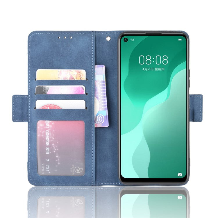 PU Leather with Multiple Card Slots Mobile Phone Shell for Huawei nova 7 SE/P40 Lite 5G - Blue