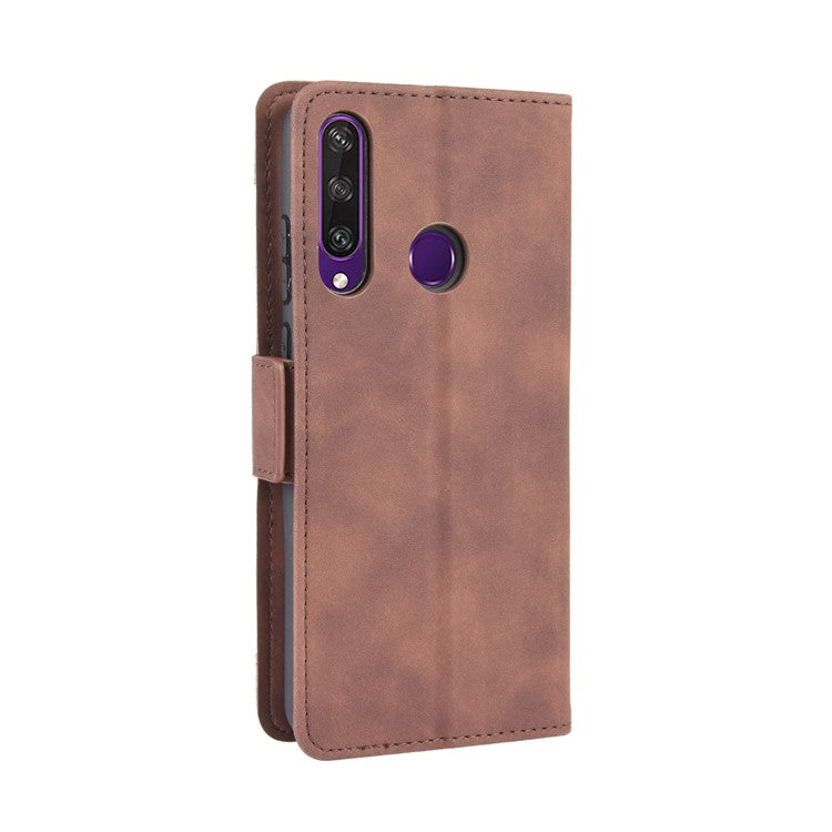 Multiple Card Slots Stand Leather Cell Phone Cover for Huawei Y6p - Brown