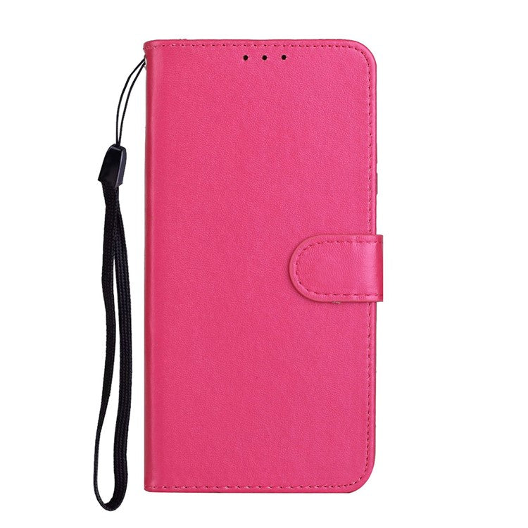 Wallet Leather Stand Phone Case with Strap for Huawei P40 lite 4G / Nova 7i / Nova 6 SE - Rose