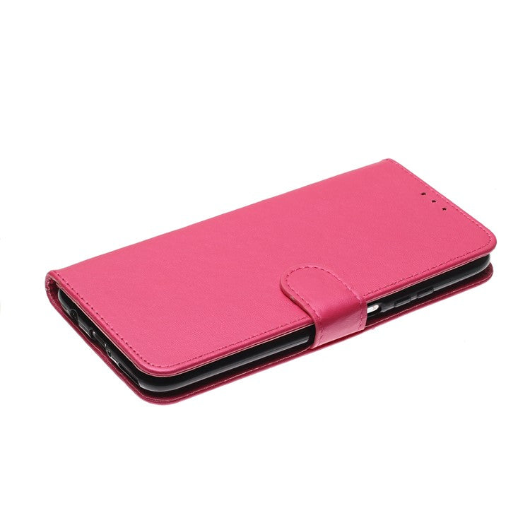Wallet Leather Stand Phone Case with Strap for Huawei P40 lite 4G / Nova 7i / Nova 6 SE - Rose