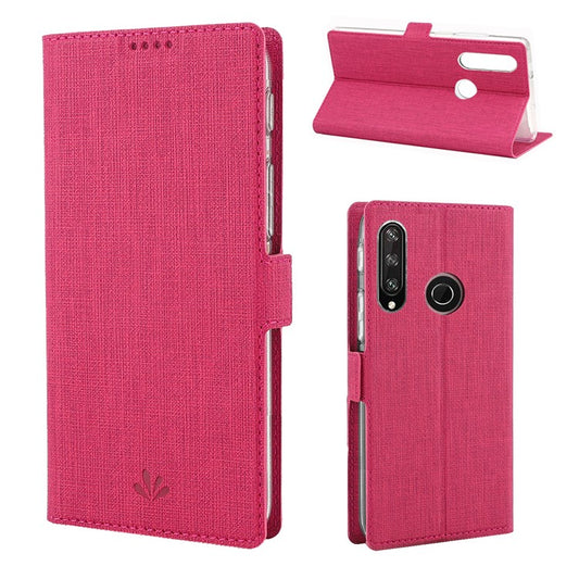 VILI DMK Leather with Double Cards Side Buckle Style Cell Phone Cover for Huawei Y6p - Rose
