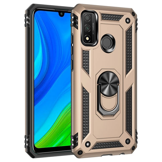 360° Rotatable Ring Kickstand Armor PC+TPU Combo Shell for Huawei P Smart 2020 - Gold