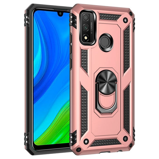 360° Rotatable Ring Kickstand Armor PC+TPU Combo Shell for Huawei P Smart 2020 - Rose Gold