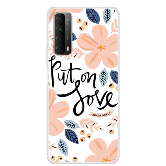 Pattern Printing TPU Phone Soft Case for Huawei P Smart 2021 / Y7a - Flower and Leaf