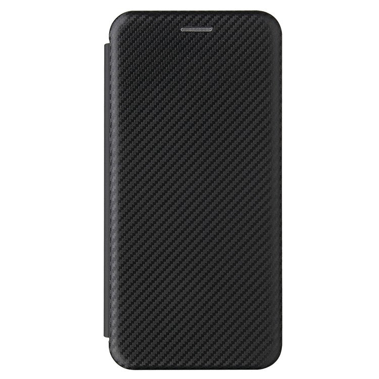 Carbon Fiber Leather Auto-absorbed Cover Case with Card Holder for Huawei Mate 40 Pro - Black
