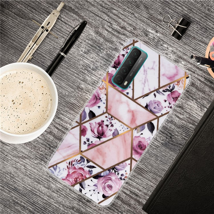 Marble Pattern Printing Design TPU Case for Huawei P Smart 2021 / Y7a - Style M