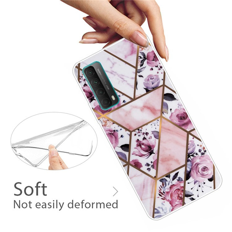 Marble Pattern Printing Design TPU Case for Huawei P Smart 2021 / Y7a - Style M