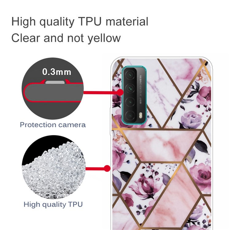Marble Pattern Printing Design TPU Case for Huawei P Smart 2021 / Y7a - Style M