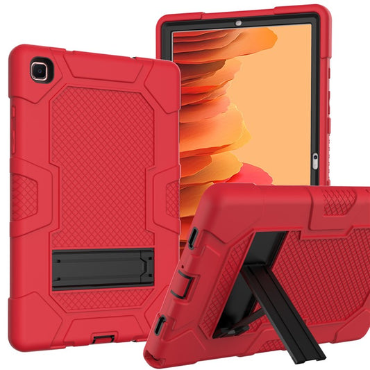 Slide-Out Kickstand Contrast Color PC TPU Silicone Tablet Case Cover for Samsung Galaxy Tab A7 10.4 (2020)  / (2022) T505 / T500 / T507 / T505N - Red / Black