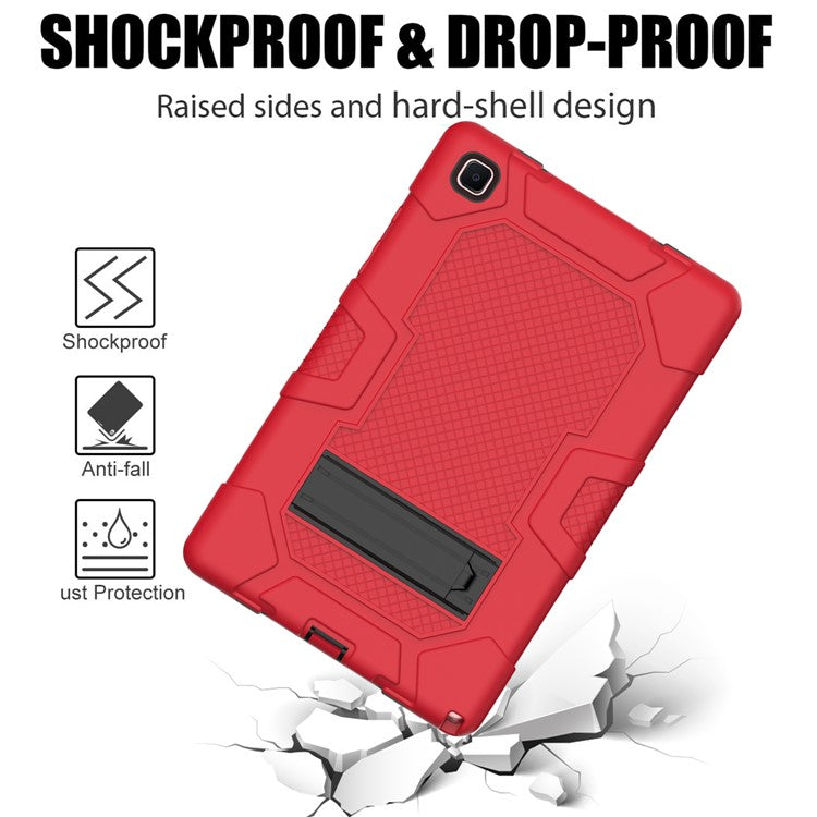 Slide-Out Kickstand Contrast Color PC TPU Silicone Tablet Case Cover for Samsung Galaxy Tab A7 10.4 (2020)  / (2022) T505 / T500 / T507 / T505N - Red / Black