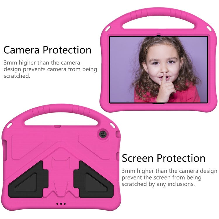 Anti-shock EVA Kickstand Case with Pen Slot Handle for Huawei MediaPad T3 10 9.6-inch - Rose
