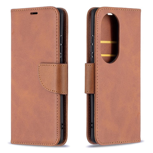 Wallet Leather Stand Shell Cover Case for Huawei P50 Pro - Coffee