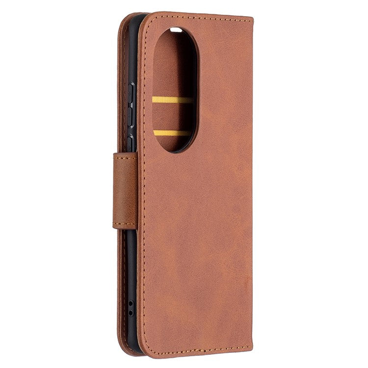 Wallet Leather Stand Shell Cover Case for Huawei P50 Pro - Coffee