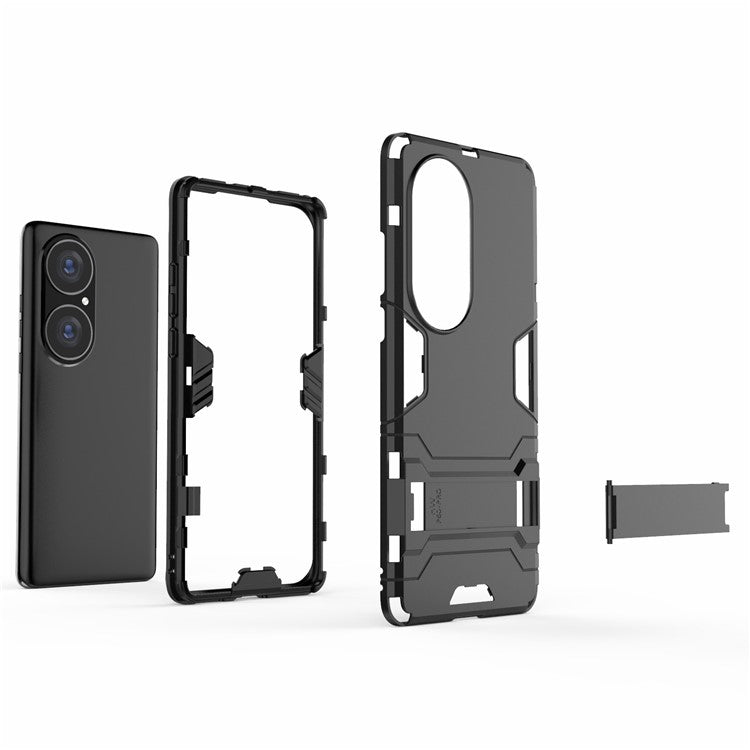 2 in 1 Kickstand Design Hybrid Phone Protector Full Protection Cover Case for Huawei P50 Pro - Red