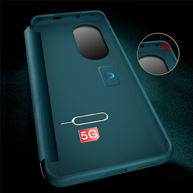 Auto Wake & Sleep Leather Case Drop-Resistant Flip Cover for Huawei P50 Pro - Black