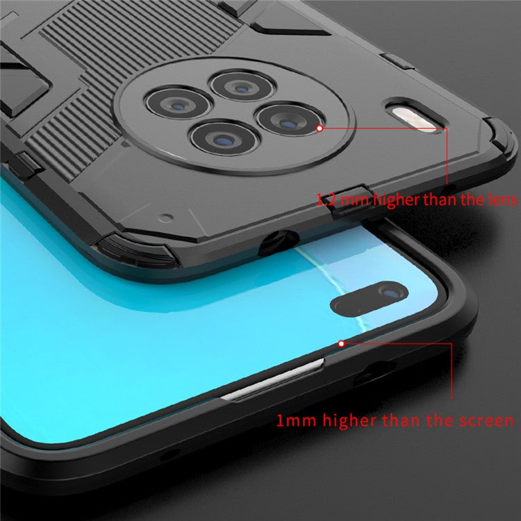Armor Shockproof Hard PC + TPU Bumper Hybrid Protective Cover with Kickstand for Huawei nova 8i (Global Version)/Honor 50 Lite - Red