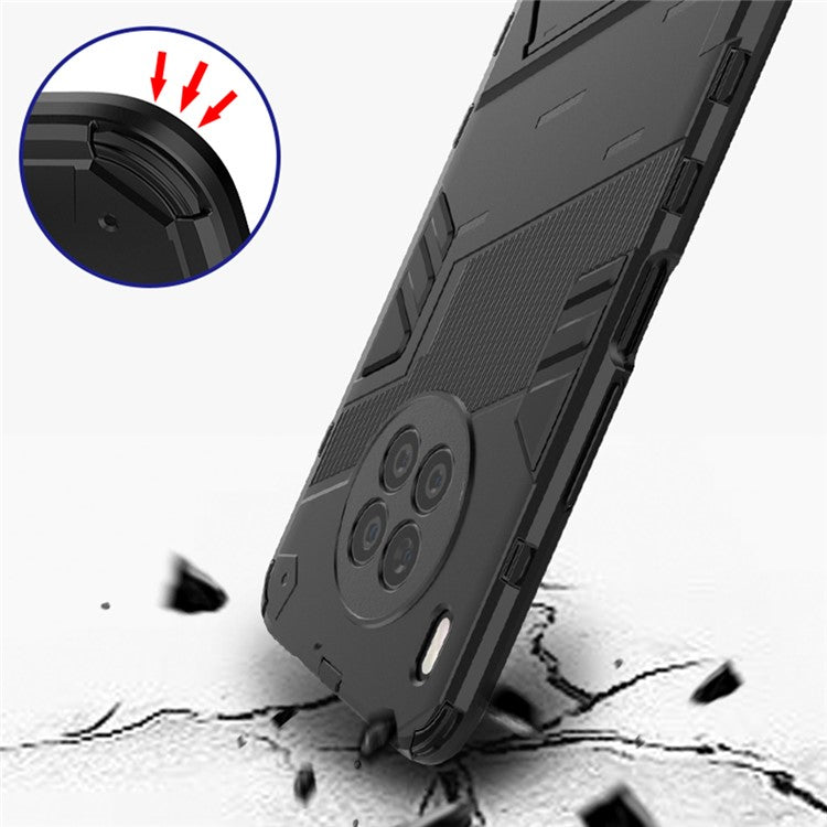 Armor Shockproof Hard PC + TPU Bumper Hybrid Protective Cover with Kickstand for Huawei nova 8i (Global Version)/Honor 50 Lite - Red